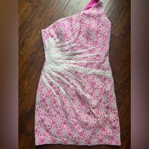 Pink and white bridesmaids dress